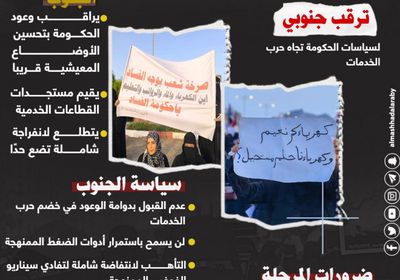 الجنوب بين التعهد الحكومي وواقع الخدمات المزري (إنفوجراف)