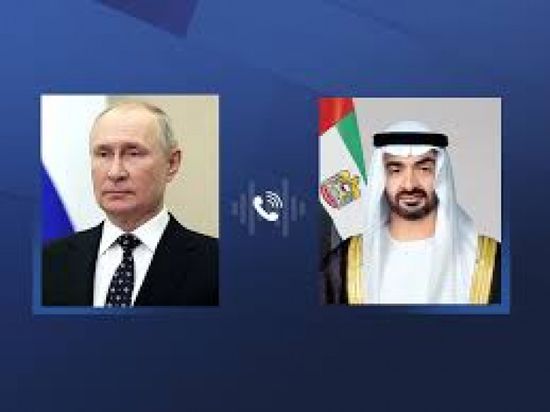هاتفياً.. محمد بن زايد والرئيس الروسي يبحثان سبل احتواء التصعيد بالمنطقة