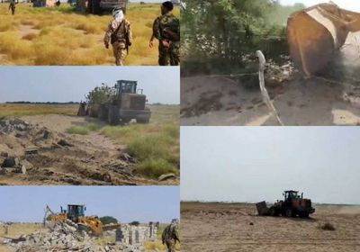 إزالة بناء عشوائي على أرض مشروع للطاقة الشمسية في عدن