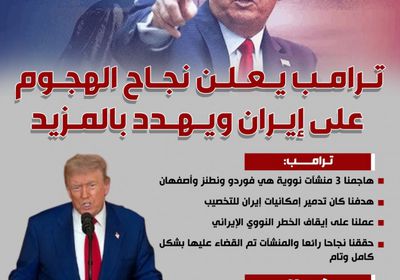 ترامب يعلن نجاح الهجوم على إيران ويهدد بالمزيد (إنفوجراف)