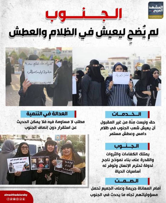 الجنوب لم يضح ليعيش في الظلام والعطش (إنفوجراف)