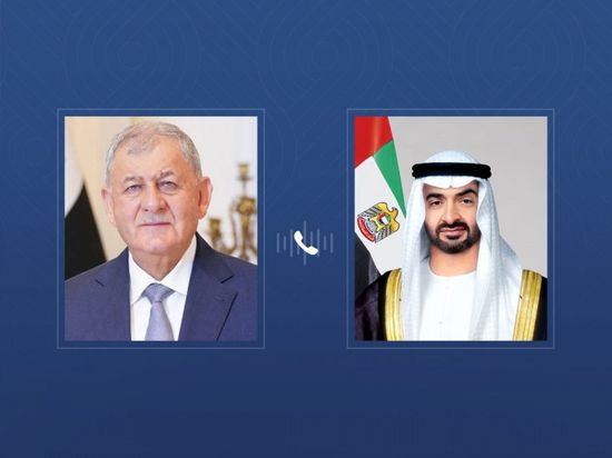 هاتفياً.. رئيس الإمارات ونظيره العراقي يبحثان العلاقات بين البلدين