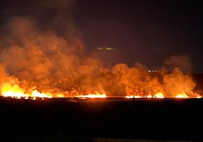 مستوطنون يشعلون النيران في أراضٍ زراعية قرب يبرود شرق رام الله