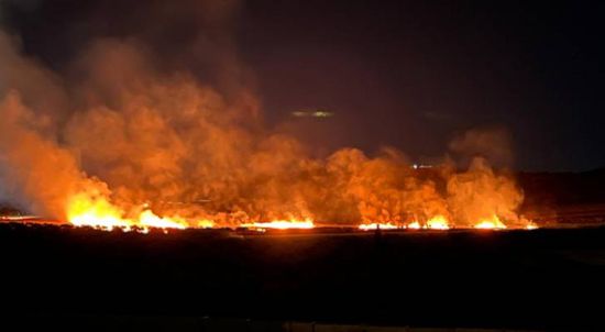 مستوطنون يشعلون النيران في أراضٍ زراعية قرب يبرود شرق رام الله