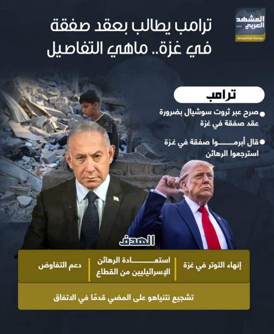 ترامب يطالب بعقد صفقة في غزة.. ما هي التفاصيل؟ (إنفوجراف)