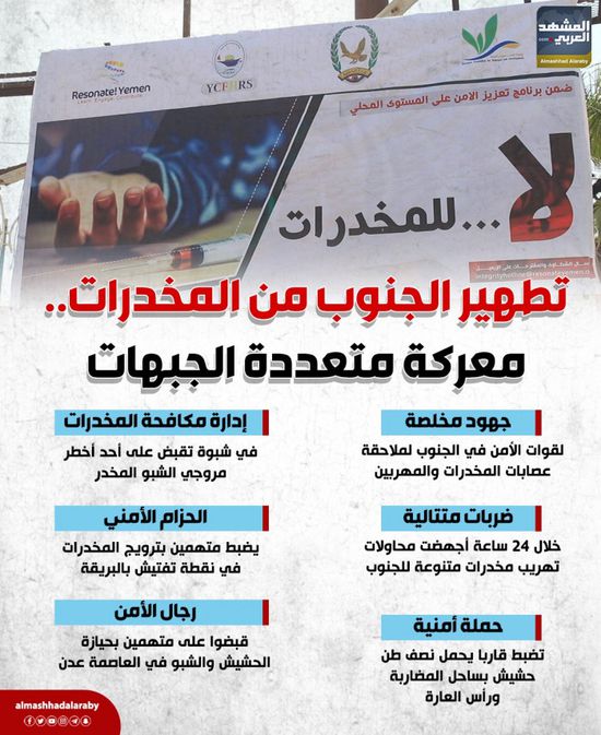 تطهير الجنوب من المخدرات.. معركة متعددة الجبهات (إنفوجراف)