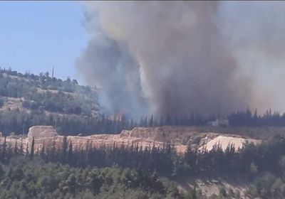 سوريا.. حريق ضخم بمحيط قصر الشعب في دمشق