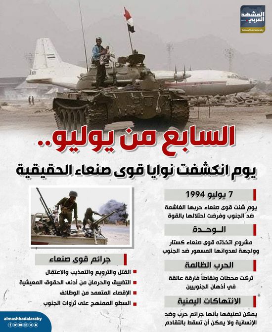 السابع من يوليو.. يوم انكشفت نوايا قوى صنعاء الحقيقية (إنفوجراف)