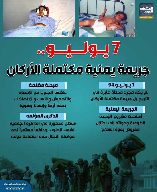 7 يوليو.. جريمة يمنية مكتملة الأركان (إنفوجراف)