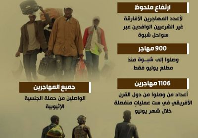 تدفق متزايد للمهاجرين الأفارقة إلى شبوة (إنفوجراف)