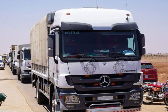    جزء من المساعدات الإغاثية يدخل "السويداء"