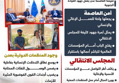 استقرار العاصمة عدن.. بوابة العمل الإنساني (إنفوجراف)