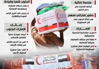 ملاحم الإمارات الإغاثية.. دور راسخ في استقرار الجنوب (إنفوجراف)