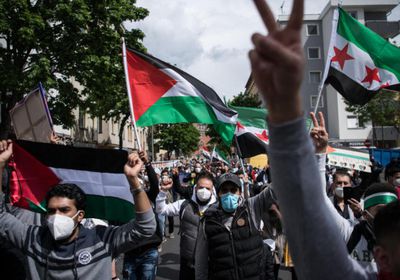إصابة 17 شرطيًا في برلين خلال تظاهرة مؤيدة للفلسطينيين