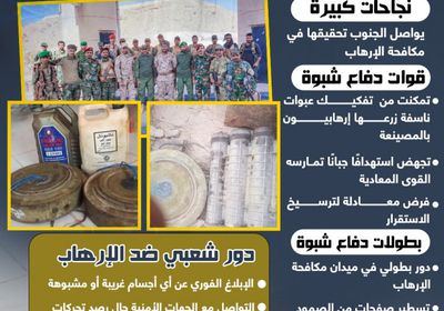 قوات دفاع شبوة تطارد الإرهاب وتؤمن طريق الاستقرار (إنفوجراف)