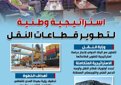 استراتيجية وطنية لتطوير قطاعات النقل (إنفوجراف)