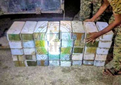 قوات الحزام الأمني في أبين تضبط شاحنة محمّلة بالذخائر