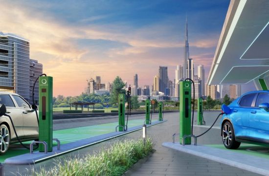 1270 نقطة شحن للمركبات الكهربائية في دبي