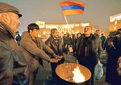 تظاهرة في أرمينيا ضد قاعدة عسكرية روسية