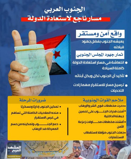 الجنوب العربي.. مسار ناجع لاستعادة الدولة (إنفوجراف)