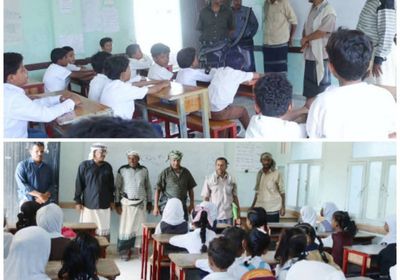 انتقالي المحفد يتفقد سير العملية التعليمية في عدد من المدارس