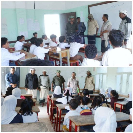 انتقالي المحفد يتفقد سير العملية التعليمية في عدد من المدارس