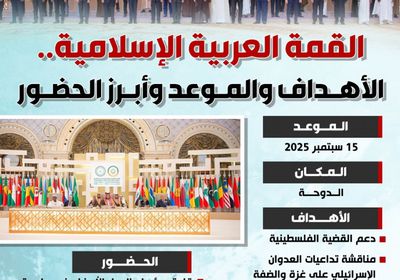 القمة العربية الإسلامية.. الأهداف والموعد وأبرز الحضور (إنفوجراف)