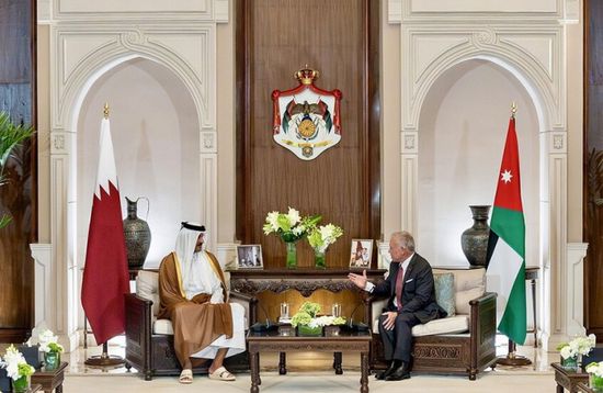 عاهل الأردن وأمير قطر يؤكدان أهمية التوصل لحلول سياسية لأزمات المنطقة