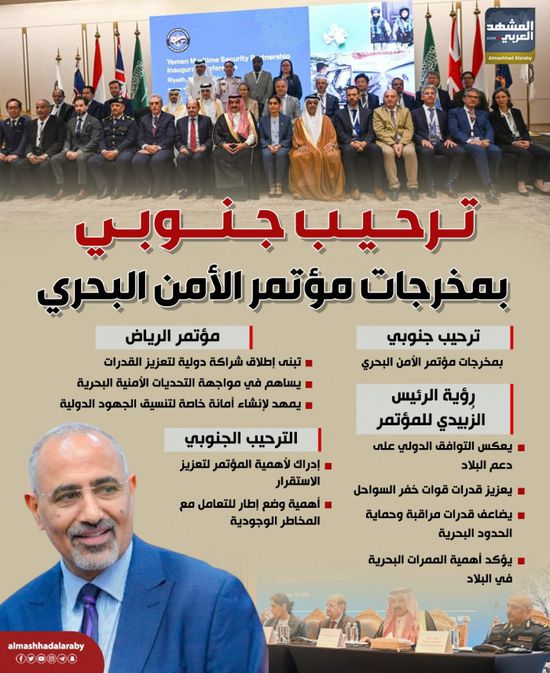 ترحيب جنوبي بمخرجات مؤتمر الأمن البحري (إنفوجراف)