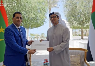 تسلمها منصور بن زايد.. رئيس الإمارات يتلقى رسالة خطية من نظيره الموريتاني 