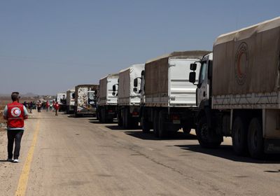 قافلة مساعدات إنسانية تدخل السويداء بسوريا