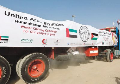 قافلة مساعدات إماراتية تستعد لدخول غزة