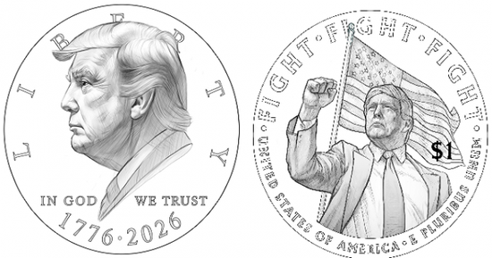 مقترح سك عملة دولارية بصورة الرئيس دونالد ترامب