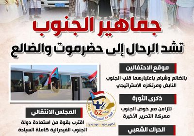 جماهير الجنوب تشد الرحال إلى حضرموت والضالع (إنفوجراف)