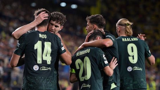 مانشستر سيتي يهزم فياريال بثنائية بدوري الأبطال   