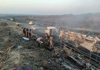 حادث مروري مروع على طريق العرقوب الجبلي في أبين