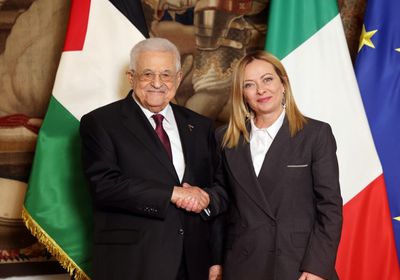 أبومازن يستعرض مع ميلوني تثبيت وقف النار في غزة