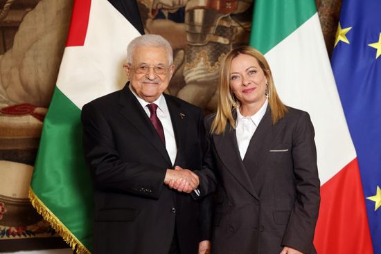 أبومازن يستعرض مع ميلوني تثبيت وقف النار في غزة