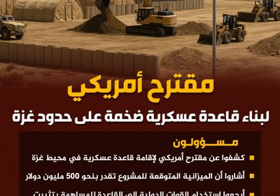 مقترح أمريكي لبناء قاعدة عسكرية ضخمة على حدود غزة (إنفوجراف)