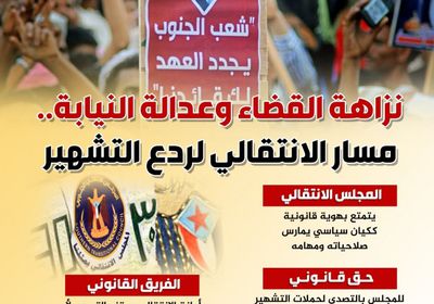 نزاهة القضاء وعدالة النيابة.. مسار الانتقالي لردع التشهير (إنفوجراف)