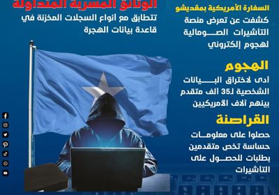 بينهم مواطنين أمريكيين.. تفاصيل قرصنة منصة تأشيرات إلكترونية بالصومال (إنفوجراف)