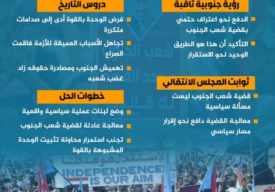 أساسها استعادة الدولة.. رؤية الجنوب للحل الشامل (إنفوجراف)