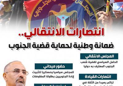 انتصارات الانتقالي.. ضمانة وطنية لحماية قضية الجنوب (إنفوجراف)