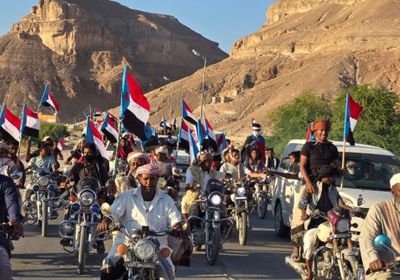 مسيرة احتفالية في السوم بتحرير وادي حضرموت