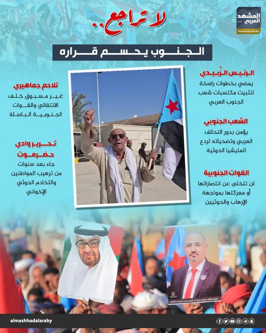 لا تراجع.. الجنوب يحسم قراره (إنفوجراف)