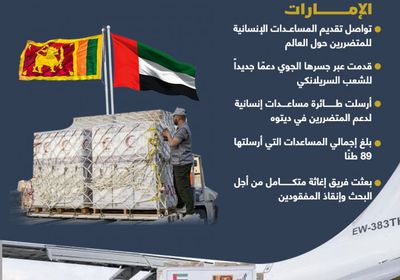 خير الإمارات يتواصل عالميًا.. إرسال مساعدات جديدة إلى سريلانكا (إنفوجراف)