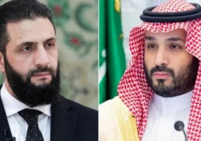 ولي العهد السعودي والشرع يستعرضان العلاقات الثنائية