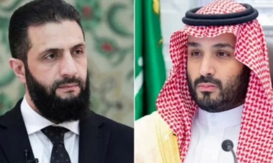ولي العهد السعودي والشرع يستعرضان العلاقات الثنائية