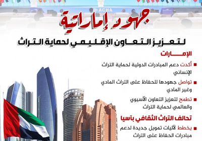 جهود إماراتية لتعزيز التعاون الإقليمي لحماية التراث (إنفوجراف)