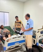 وفد انتقالي وادي حضرموت يطمئن على جرحى القوات الجنوبية